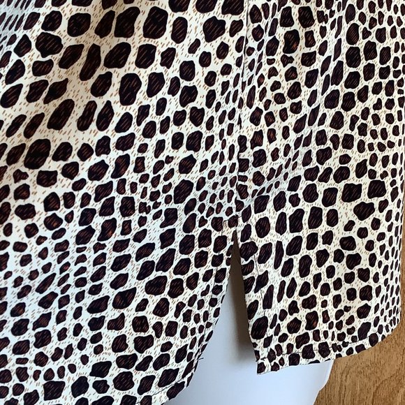 EUC Notations Leopard Print Button Down Blouse Size: Large - Picture 3 of 5